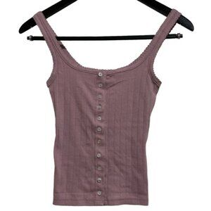 NWT Free People Intimately End Game Pointelle Tank in Mauve - Size XS